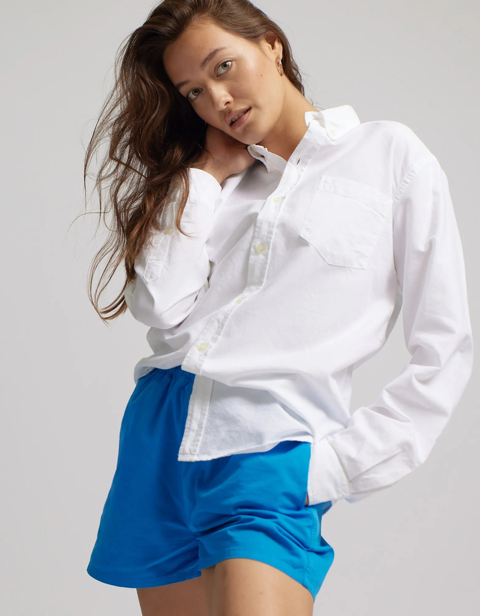 Women Organic Twill Shorts - Pacific Blue